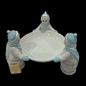 VTG 2002 Avon Snowlady Dish President's Club Holiday Gift Collection 1st Edition